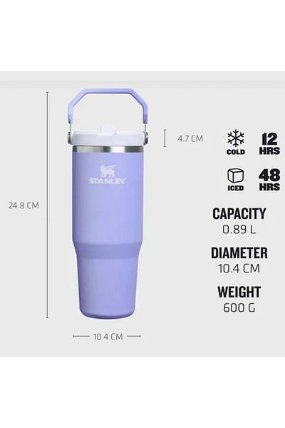 Stanley كوب ترمس Iceflow Flip Straw مع ماصة 0.89 لتر، أسود