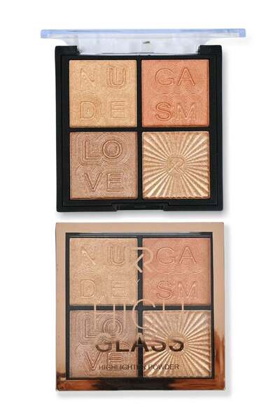 Kerry Rose بودرة هايلايتر كيري روز للوجه، لون فاتح وزجاجي