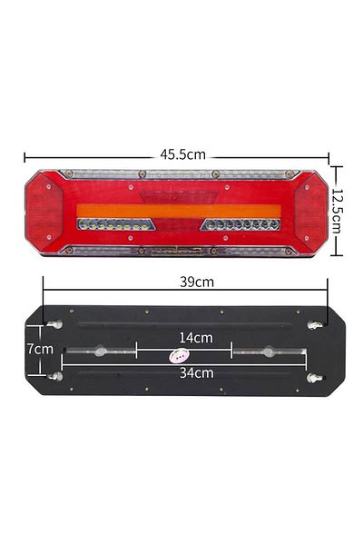 BGRJ Automotive 45cm LED taillights, trailer taillights, triple LED car lights, 24V, dynamic signaling
