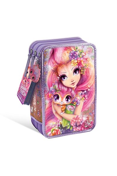 NEBULOUS STARS Pencil case with 3 compartments, fully equipped, Petulia&Paloma character- Nebulous Stars
