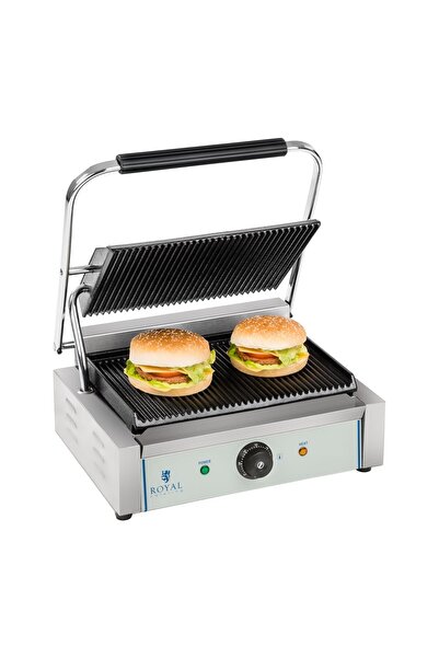 Royal Catering Grill kontaktowy dwustronny ryflowany PANINI
