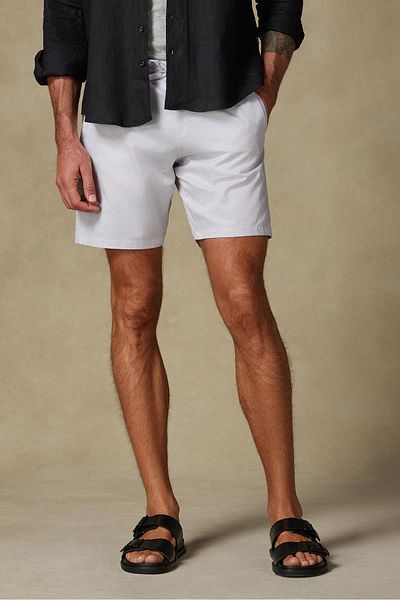Abbate Sky Armuri Cotton Blended Comfort Fit Gray Men's Checkered Shorts