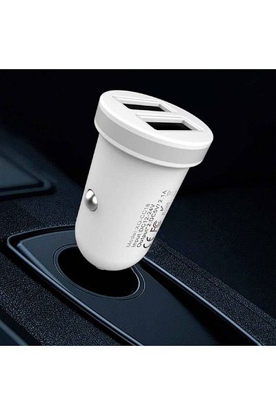 BGRJ Automotive Car charger compatible with iPhone, 12-24V, fast, TZ08 white