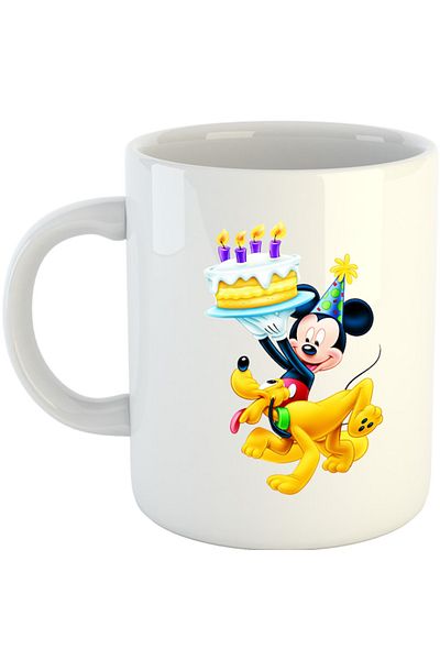 OEM Cana Mickey Mouse Puppy Happy Birthday, alba, 330 ml