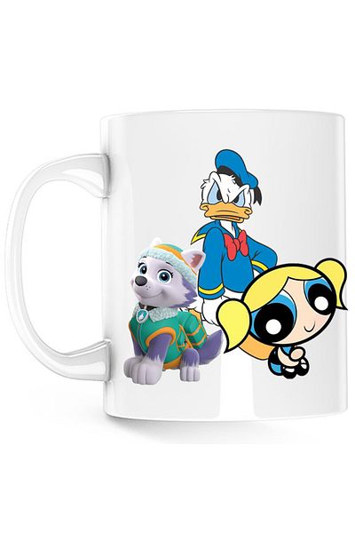OEM Cana Donald Duck Powerpuff Girls Bubble Paw Power Husky Dog, alba, 330 ml