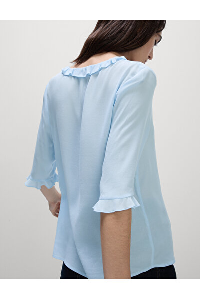 Marks & Spencer V Yaka Fırfır Detaylı Bluz