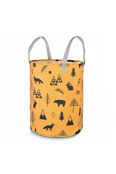 NUKIDO Cos din bumbac 35x45 cm pentru depozitarea hainelor/jucariilor Galben