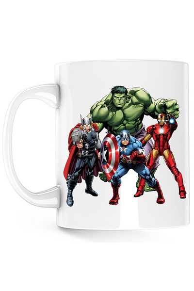 OEM Cana Thor Hulk Ironman Captain America Cool Pose Animation, alba, 330 ml