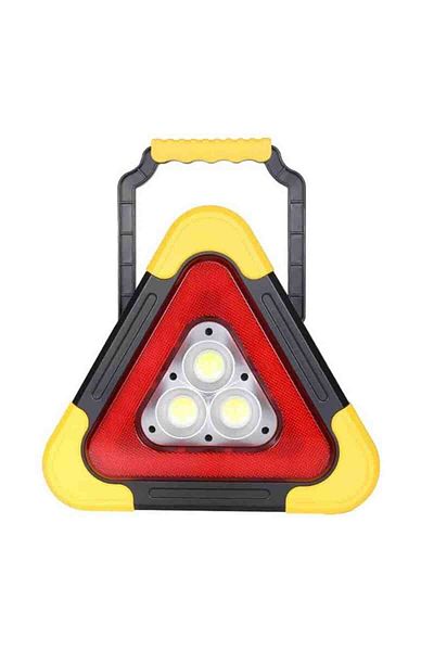 BGRJ Automotive Reflective triangle with LEDs, solar and USB charging