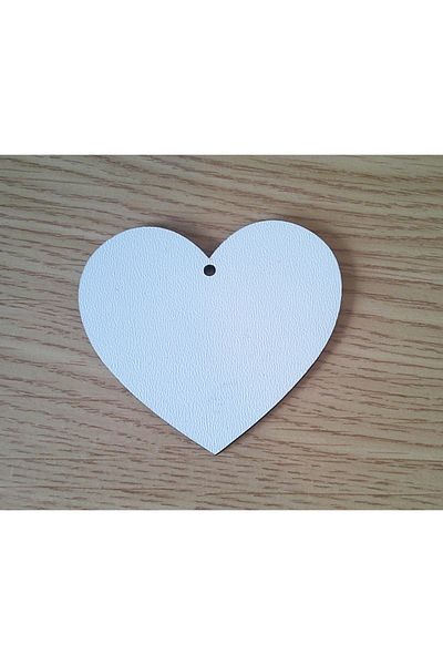 OEM Set of 10 white HDF blanks - heart, 10x12 cm