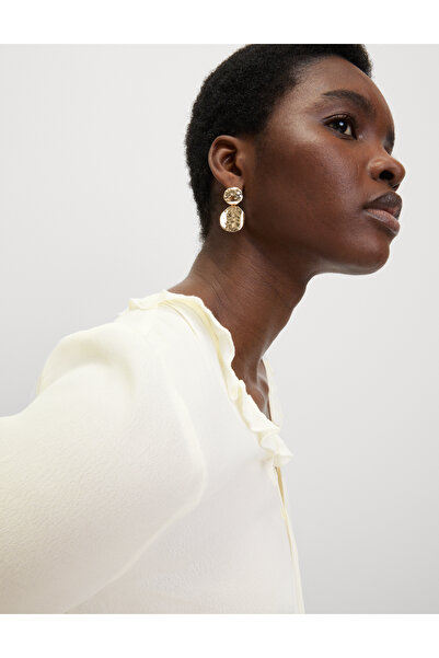 Marks & Spencer V Yaka Fırfır Detaylı Bluz