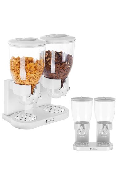 Royal Catering Dozator pentru produse vrac, musli, fructe uscate, cafea, 2 x 3,5L