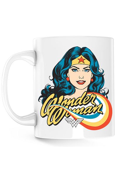 OEM Cana Wonder Woman Retro Comics Star Beautiful Power, alba, 330 ml