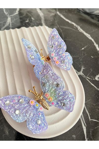EMKSHOP 2 Pieces Wings Spring Movable Butterfly Buckle