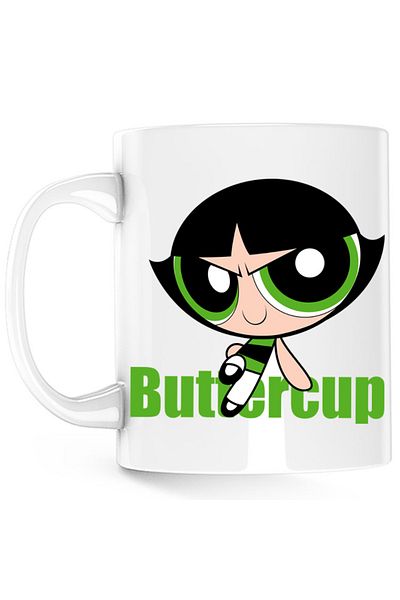 OEM Cana The Powerpuff Girls Buttercup Tomboy Strong, alba, 330 ml