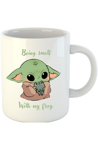 OEM Cana Baby Yoda Frog Eat Kawaii, alba, 330 ml