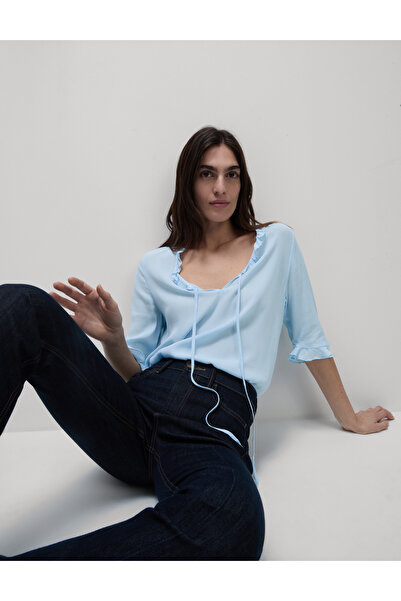 Marks & Spencer V Yaka Fırfır Detaylı Bluz