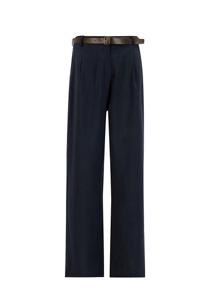 Armine Belted Palazzo Trousers 25Y2810 Navy Blue