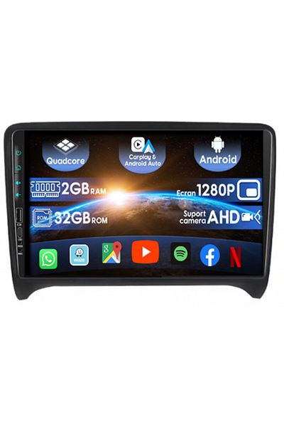 navi-it Navigatie dedicata Audi TT 2006-2015, USB&Butoane fizice frontale, Android 13, Wireless Carplay si A