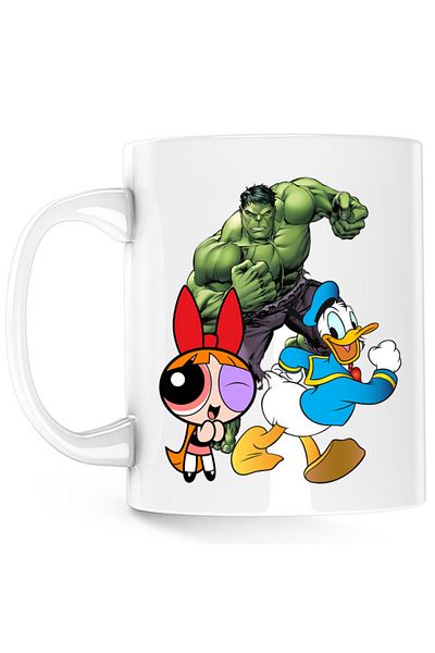 OEM Cana Hulk Marvel Donald Duck Powerpuff Girls, alba, 330 ml