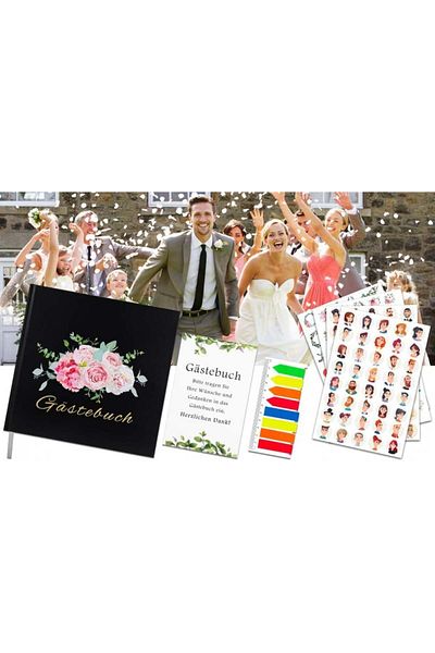 TAOPE wedding sticker guest book, paper, multicolor, 21 x 21.5 x 1.6 cm