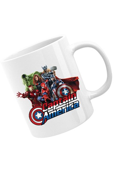 OEM Cana Captain America Hulk Iron Man Catgirl Marvel DC Comics, alba, 330 ml