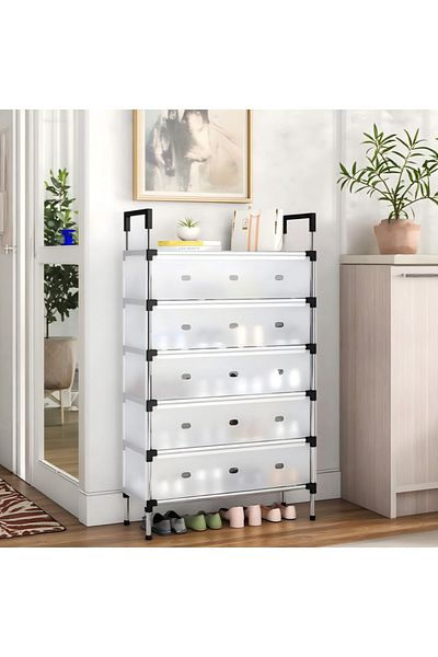 Choice 6-Tier Dust and Moisture Resistant Shoe Organizer with Door and Cover