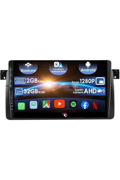 navi-it Navigatie dedicata BMW seria 3 E 46, USB&Butoane fizice frontale, Android 13, Wireless Carplay si An