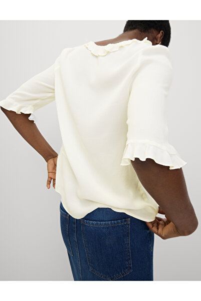 Marks & Spencer V Yaka Fırfır Detaylı Bluz