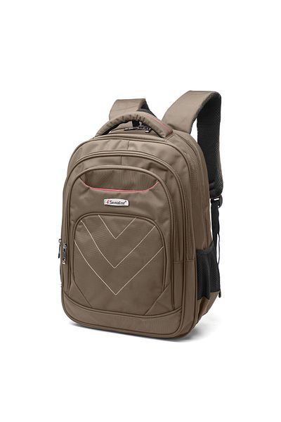 Senator Backpack 18.5 Inch Unisex Nylon Lightweight Water Resistant Travel Daypack KH8104-Beige