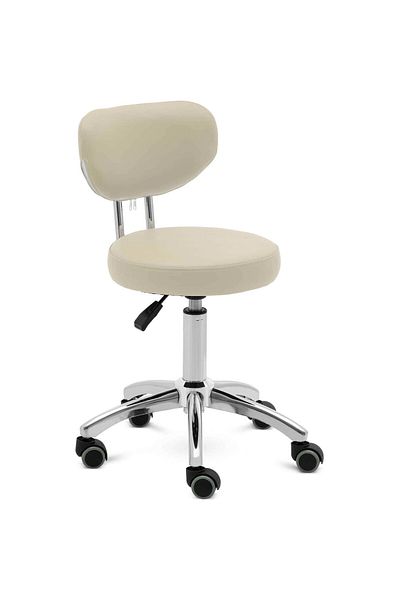 Physa Scaun cosmetic rotativ ASCONA cu spătar pe roți 46-60 cm - bej închis