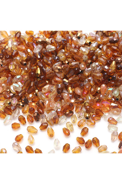choice2 Brown 100Pcs/Lot 4x6mm AB Mixed Color Tear Drop Faceted Crystal Glass...
