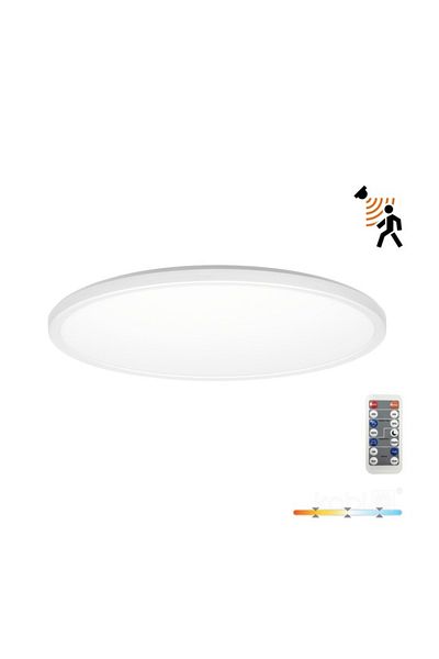 Kobi Round Nivera LED ceiling light with motion sensor and light 24W, 2400lm, IP54, CCT, white,