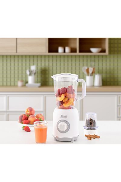 JANO Blender with Grinder – 450W – 1.5L – 2 Speeds – White