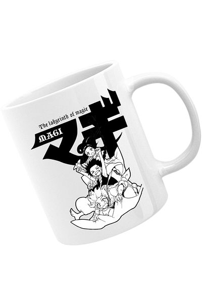 OEM Cana Magi The Labyrinth of Magic Protagonists Group Manga White Black, alba, 330 ml