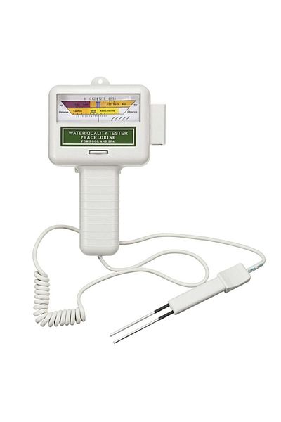 PROCART Tester electronic de pH pentru piscină, afișaj LCD, oprire automată, 17 x 11,5 x 3 cm, alb
