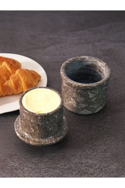 Radicaln Handmade Marble Butter Keeper – Oceanic Natural Stone Butter Storage Container