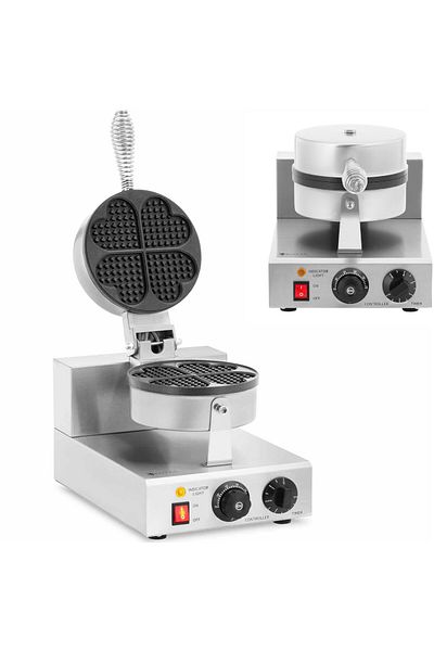 Royal Catering Aparat de vafe, aparat de vafe în formă de inimă, diametru 180 mm, 1000 W
