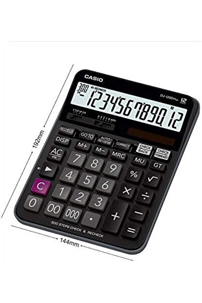 Casio آلة حاسبة مكتبية DJ-120D Plus مزودة بشاشة/مفاتيح أكبر (12 رقمًا) مع إمكانية التحقق والتصحيح في 300 خطوة