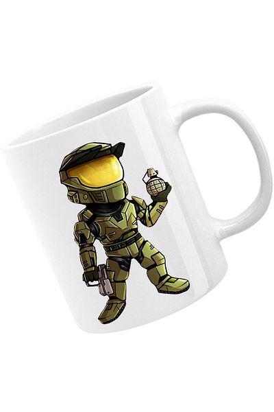 OEM Cana Halo Grenade Combat Soldat Video Game, alba, 330 ml
