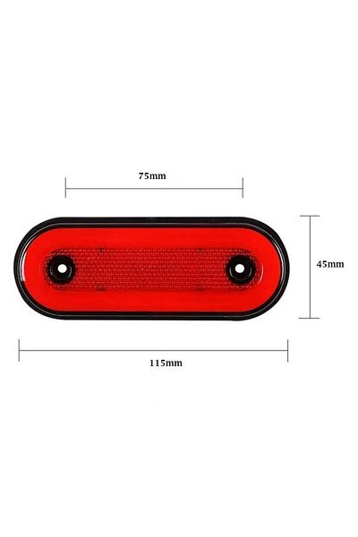 BGRJ Automotive Set of 2 red VG1 clearance lamps, LED warning lamp, 12-24V