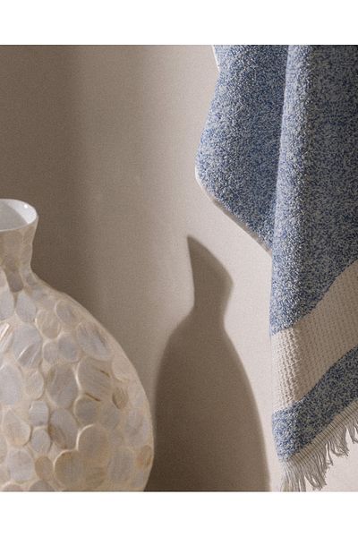 Madame Coco Prosop de baie Brest 100% bumbac - Albastru - 75x150 cm