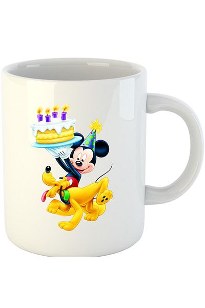 OEM Cana Mickey Mouse Puppy Happy Birthday, alba, 330 ml