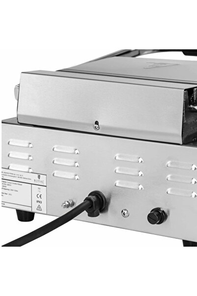 Royal Catering Grill kontaktowy elektryczny płyta gładka i ryflowana 23 x 22 cm 1800 W