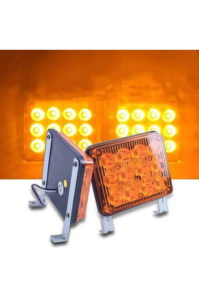 BGRJ Automotive Yellow strobe lights 12 led, warning lights 12-24V, CS34