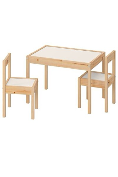 IKEA Latt çocuk masa seti beyaz-çam, 3 parça