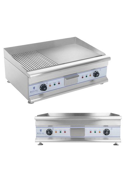 Royal Catering Grătar dublu mare, canelat, 75 cm