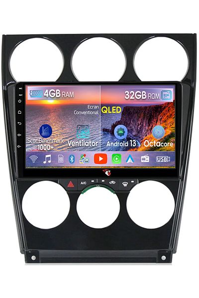 navi-it Dedicated navigation Mazda 6 2004-2015, 4GB RAM 32 ROM, Android 13, QLED, Display 9", DSP, Internet, Yo