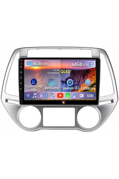navi-it Dedicated navigation for Hyundai I20 2012-2014, 4GB RAM 64GB ROM, Octacore, Android 13, 10" QLED display