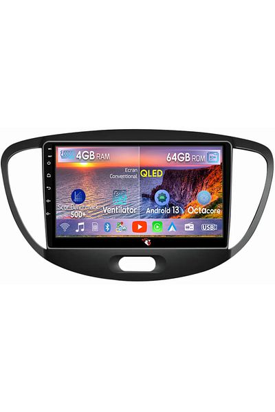 navi-it Navigatie dedicata Hyundai i10 2007-2013, 4GB RAM 64GB ROM, Octacore, Android 13, Display QLED 9", D